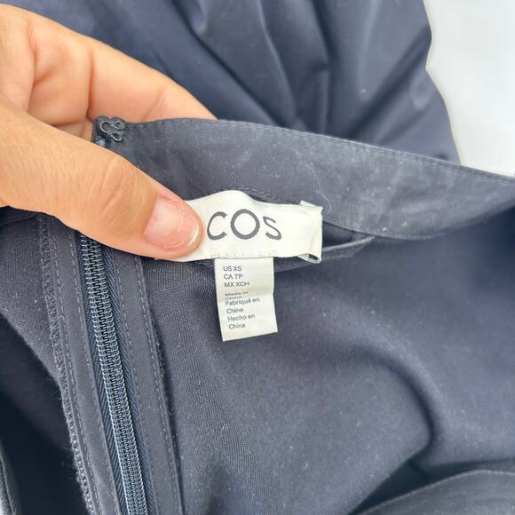 COS Wide Leg Jumpsuit Palazzo Pants Black Culottes XS Cotton Short Sleeve - Picture 7 of 13